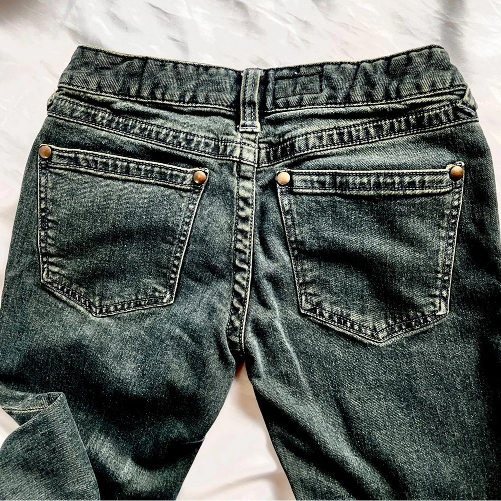 Free People Jeans Womens 27 (27x32) Black Mid Rise Flare Bell Bottom Hippie READ - Picture 3 of 9